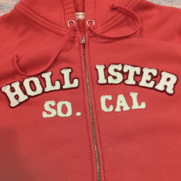 Y2k Hollister XL Full Zip Hoodie Pockets Spell Out - Picture 2 of 7
